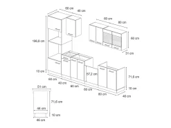 Mueble de cocina antracita brillo intenso/roble dorado eléctrico 300x60x81.6 r-line