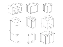 Mueble de cocina antracita casa de campo/blanco 300x60x81.6 r-line