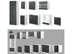 Mueble de cocina antracita casa de campo/blanco 300x60x81.6 r-line