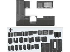 Mueble de cocina antracita brillo intenso/antracita 300x46x81.6 r-line