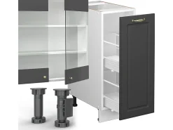 Mueble de cocina antracita casa de campo/blanco 280x46x81.6 fame-line