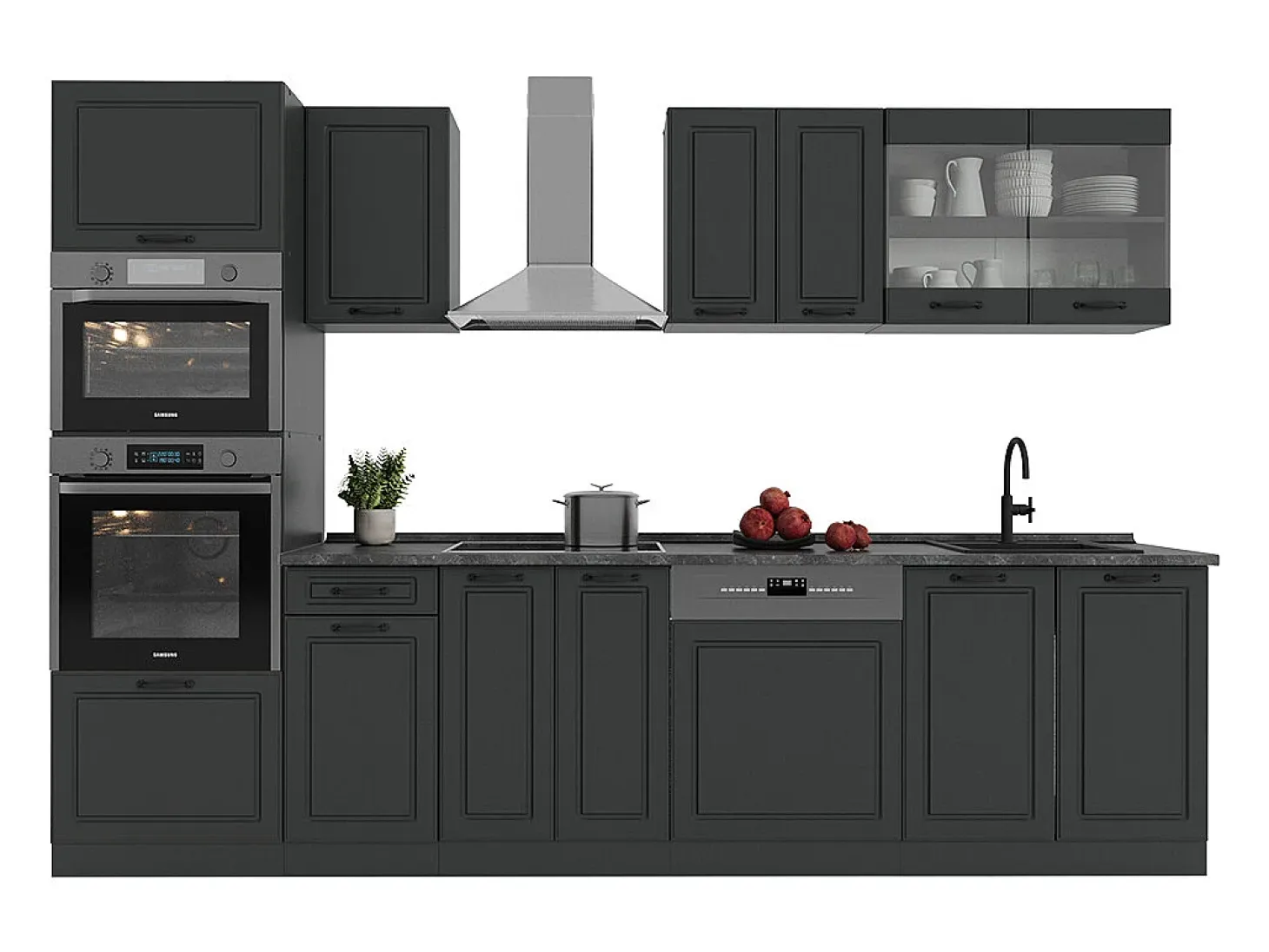 Mueble de cocina antracita casa de campo/antracita 300x46x81.6 r-line