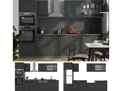 Mueble de cocina antracita casa de campo/antracita 300x46x81.6 r-line