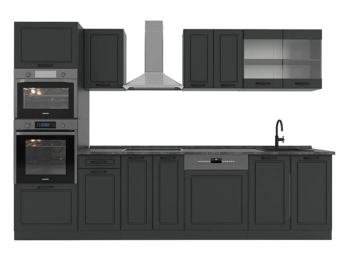 Mueble de cocina antracita casa de campo/antracita 300x46x81.6 r-line
