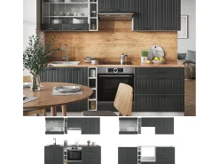 Mueble de cocina antracita casa de campo/blanco 235x60x81.6 fame-line