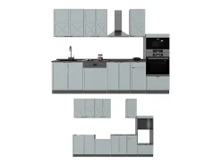 Mueble de cocina azul claro/gris antracita 300x46x81.6 fame-line