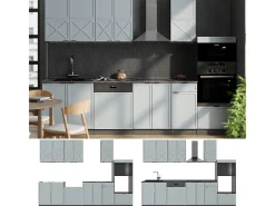 Mueble de cocina azul claro/gris antracita 300x60x81.6 fame-line