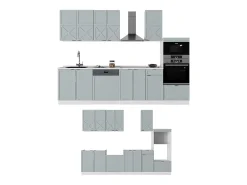 Mueble de cocina azul claro-gris-blanco 300x60x81.6 fame-line