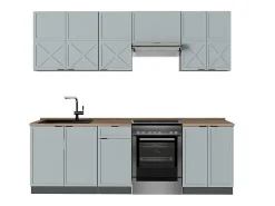 Mueble de cocina azul claro/gris antracita 240x60x81.6 fame-line
