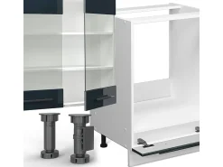 Mueble de cocina azul oscuro alto brillo 355x46x81.6 fame-line