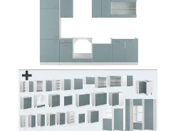 Mueble de cocina azul-gris-blanco 300x60x81.6 r-line