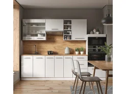 Mueble de cocina blanco alto brillo/blanco 280x60x81.6 fame-line