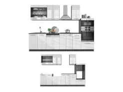 Mueble de cocina blanco brillo/antracita 300x46x81.6 fame-line