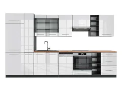 Mueble de cocina blanco brillo/antracita 355x60x81.6 fame-line