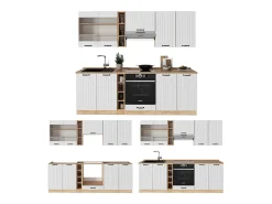 Mueble de cocina blanco casa de campo 235x46x81.6 fame-line