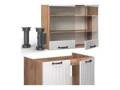 Mueble de cocina blanco casa de campo 235x60x81.6 fame-line