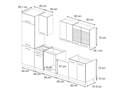 Mueble de cocina blanco casa de campo 300x46x81.6 fame-line