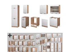 Mueble de cocina blanco casa de campo 300x46x81.6 fame-line