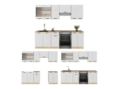 Mueble de cocina blanco casa de campo 240x60x81.6 fame-line