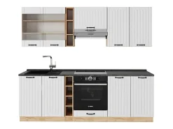 Mueble de cocina blanco casa de campo 235x60x81.6 fame-line
