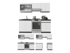 Mueble de cocina blanco/antracita 200x60x81.6 r-line