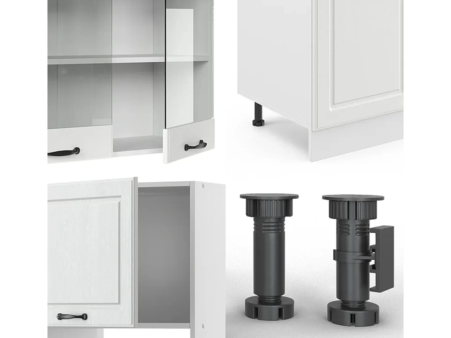 Mueble de cocina casa de campo blanca/blanca 300x46x81.6 r-line