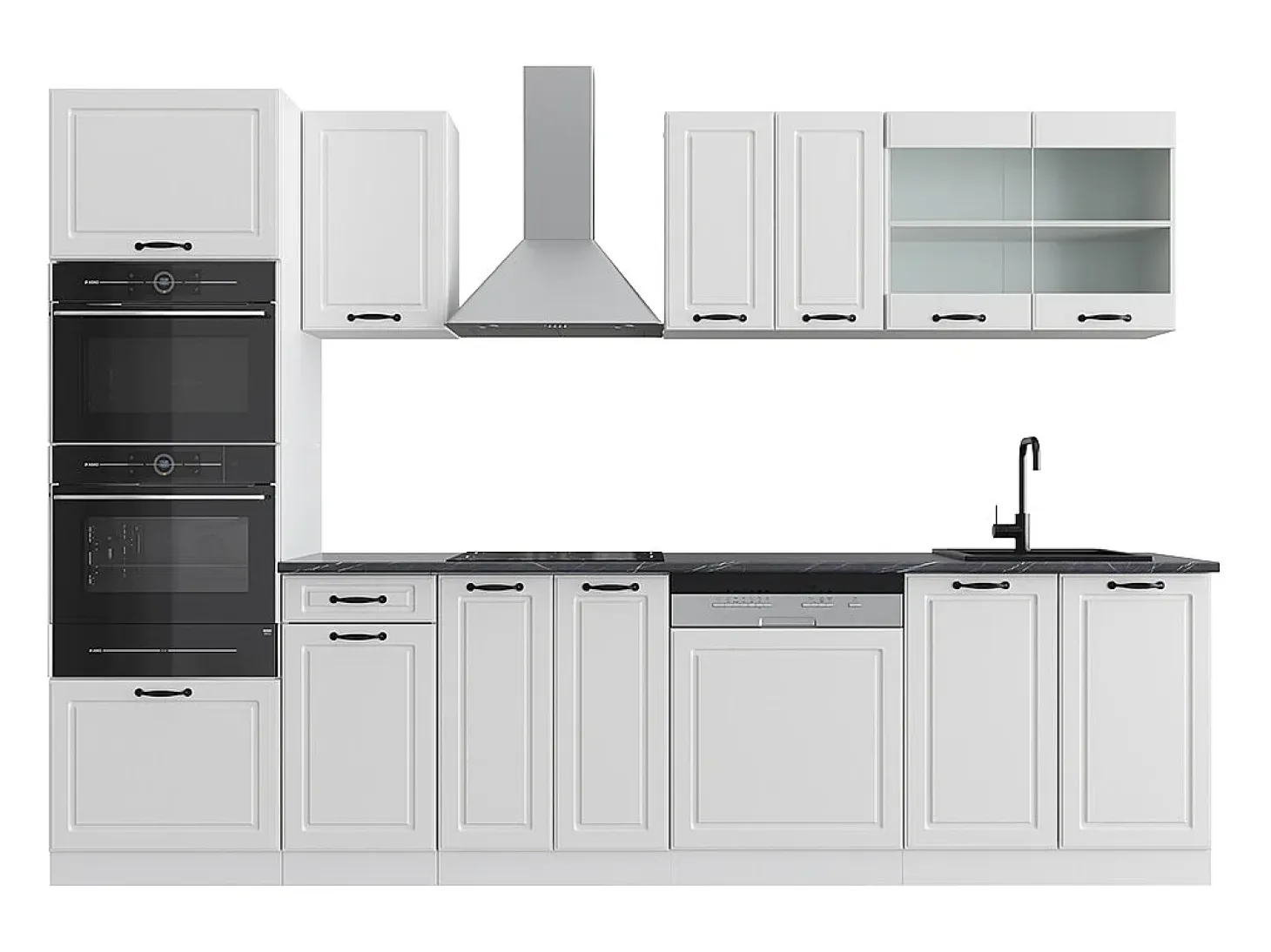 Mueble de cocina casa de campo blanca/blanca 300x46x81.6 r-line