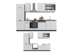 Mueble de cocina casa de campo blanca/antracita 300x60x81.6 fame-line