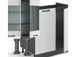 Mueble de cocina casa de campo blanca/antracita 300x60x81.6 fame-line