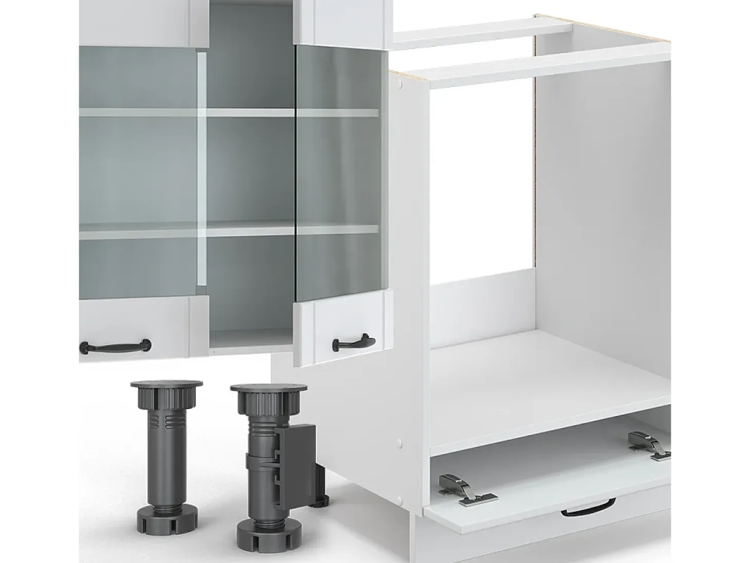 Mueble de cocina casa de campo blanca/blanca 355x60x81.6 fame-line