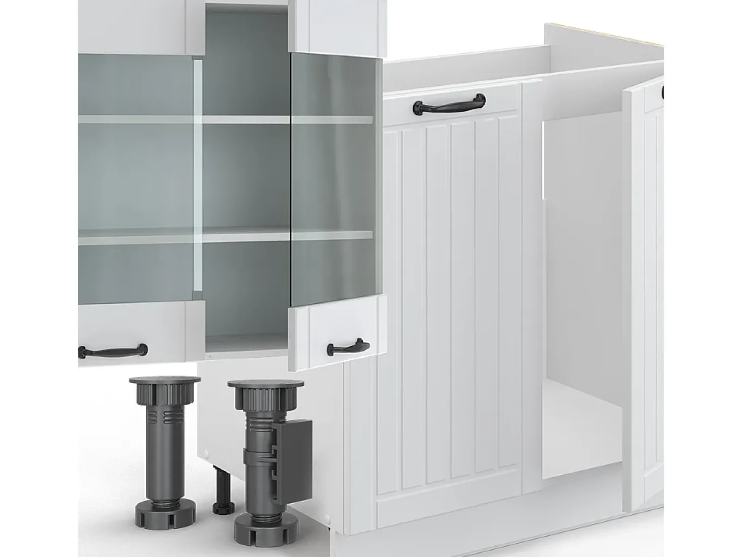 Mueble de cocina casa de campo blanca/blanca 300x60x81.6 fame-line