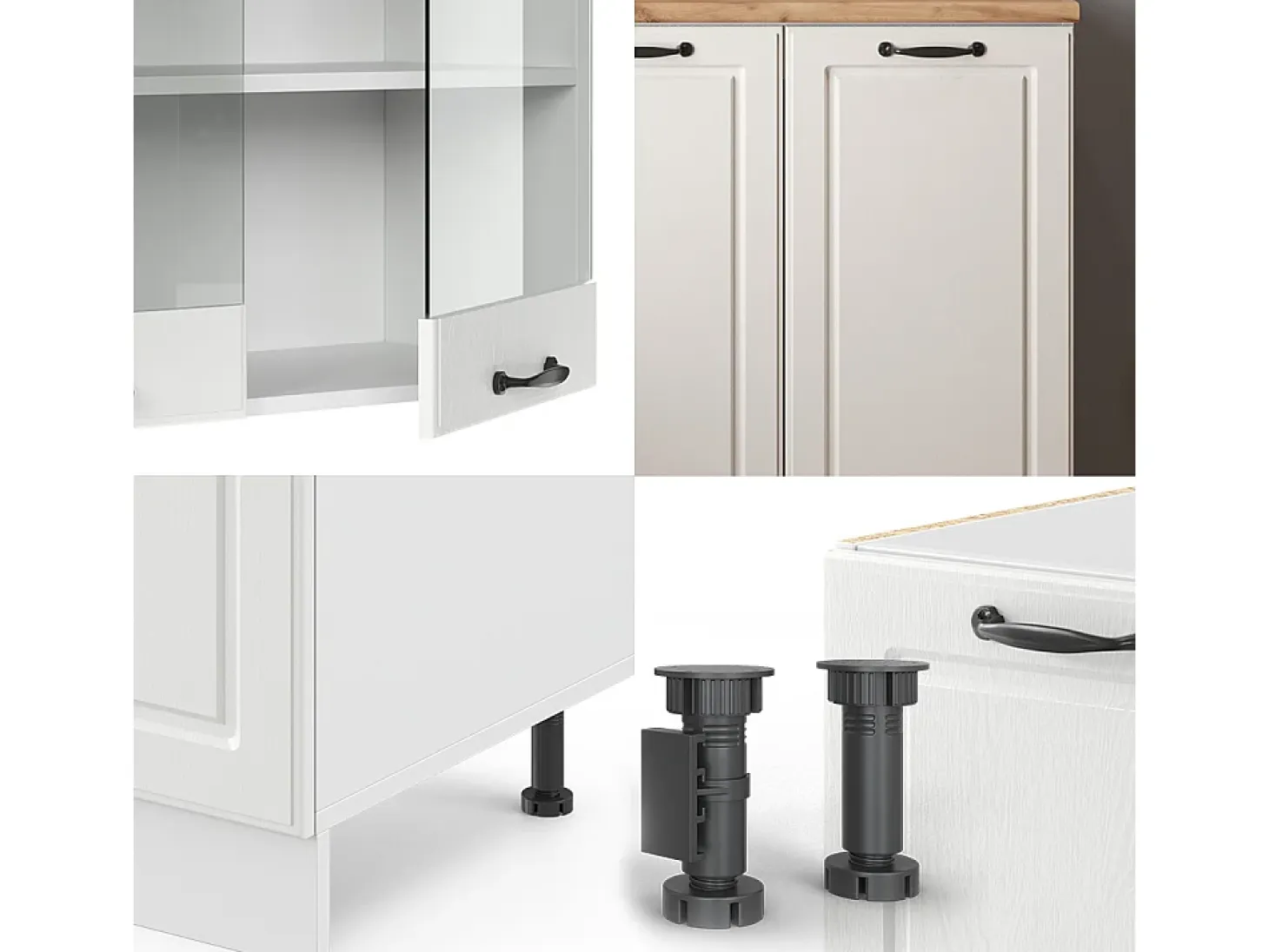 Mueble de cocina casa de campo blanca/blanca 140x60x81.6 r-line