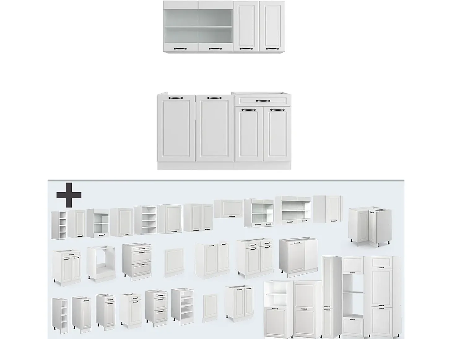 Mueble de cocina casa de campo blanca/blanca 140x60x81.6 r-line