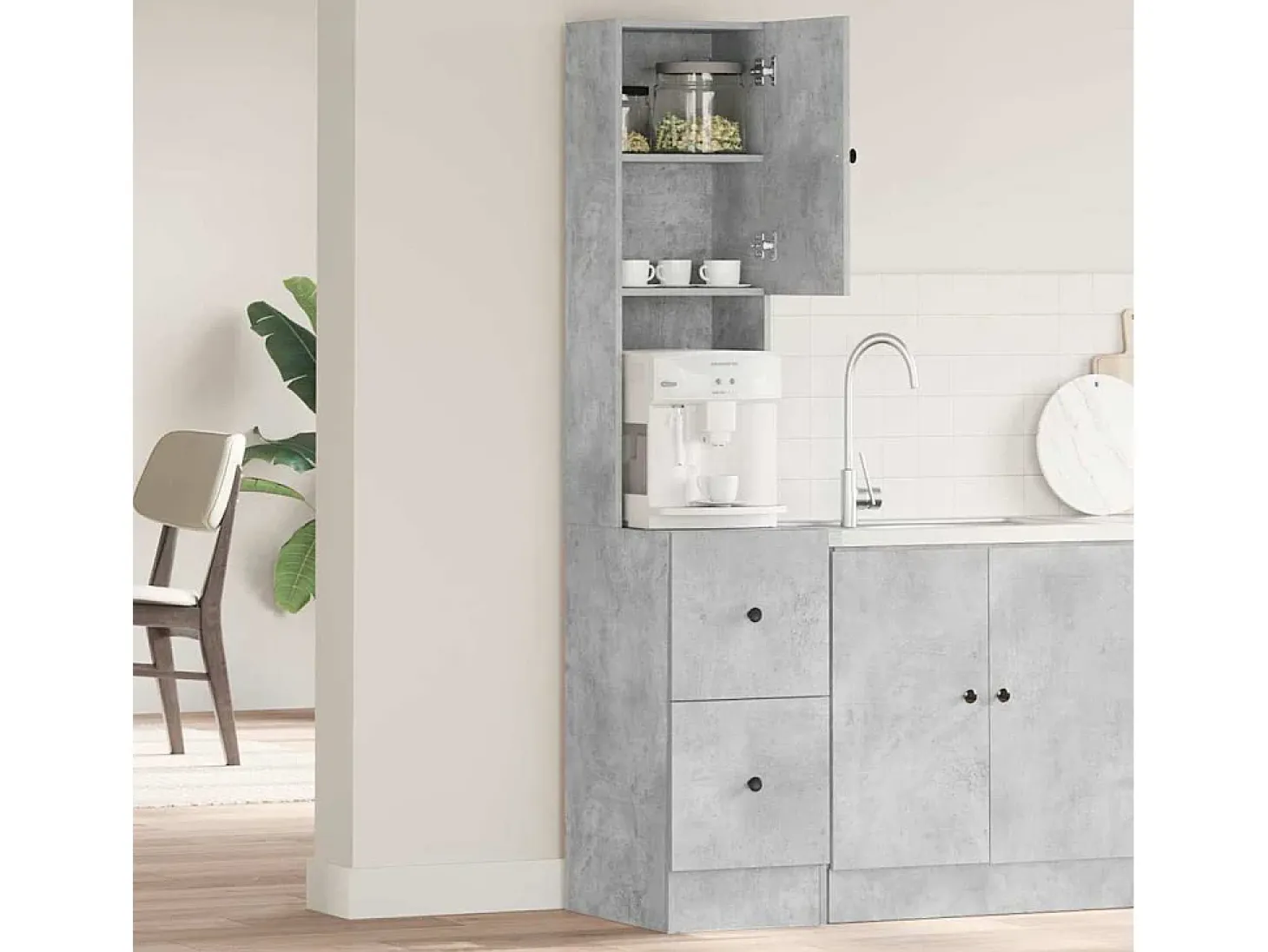 Mueble de Cocina Gris 35 x 50 x 180 cm Madera de ingeniería