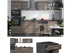 Mueble de cocina gris noble/antracita 300x46x81.6 r-line