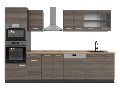 Mueble de cocina gris noble/antracita 300x46x81.6 r-line