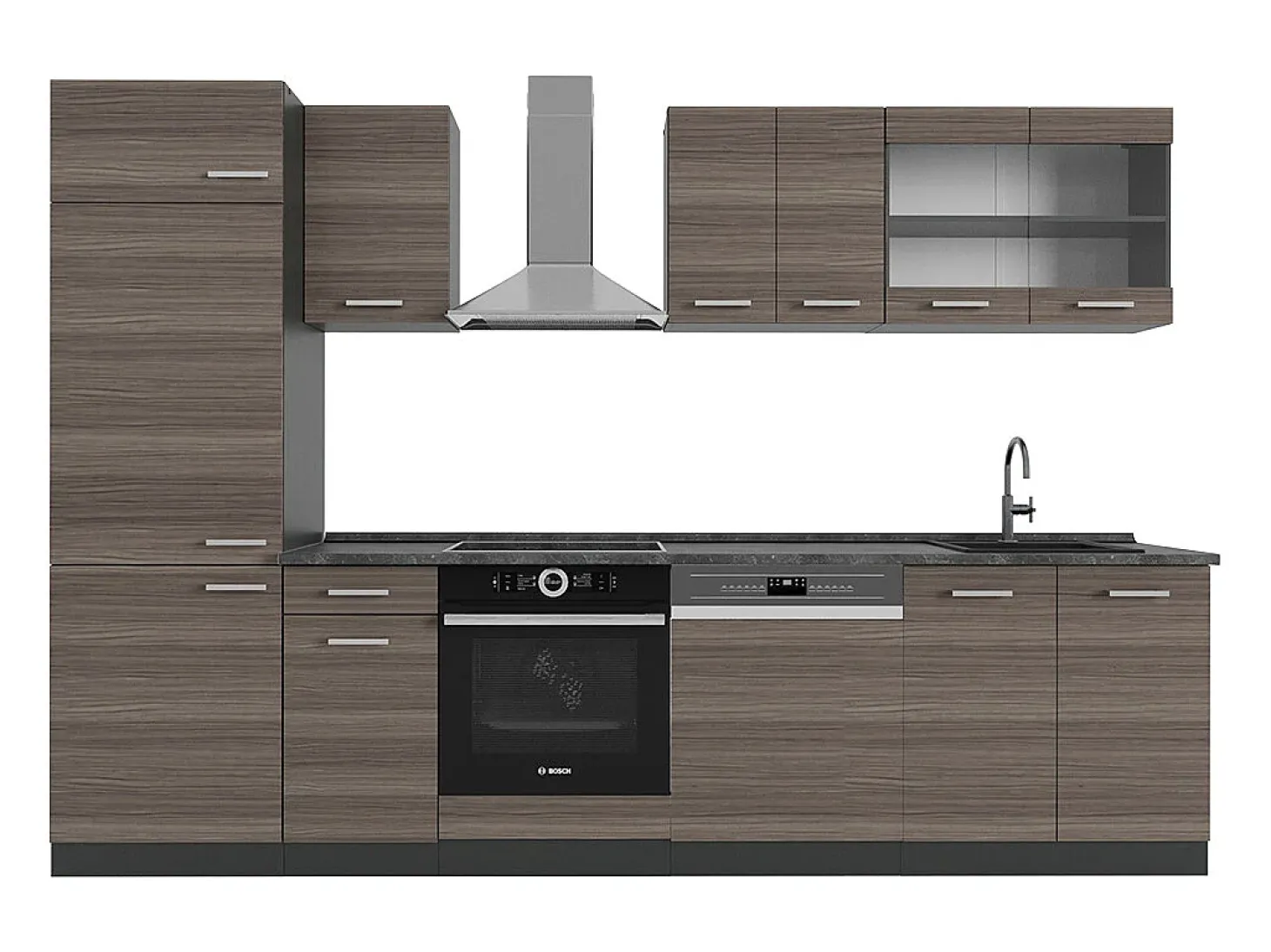 Mueble de cocina gris noble/antracita 300x60x81.6 r-line