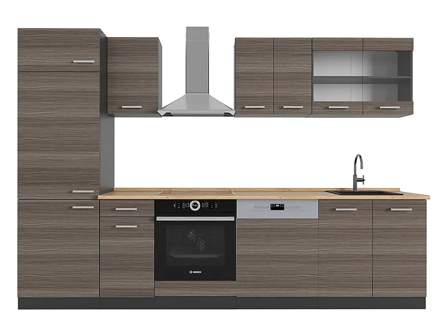 Mueble de cocina gris noble/antracita 300x60x81.6 r-line