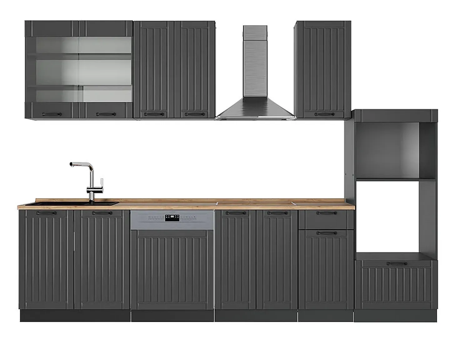 Mueble de cocina gris oscuro 300x60x81.6 fame-line