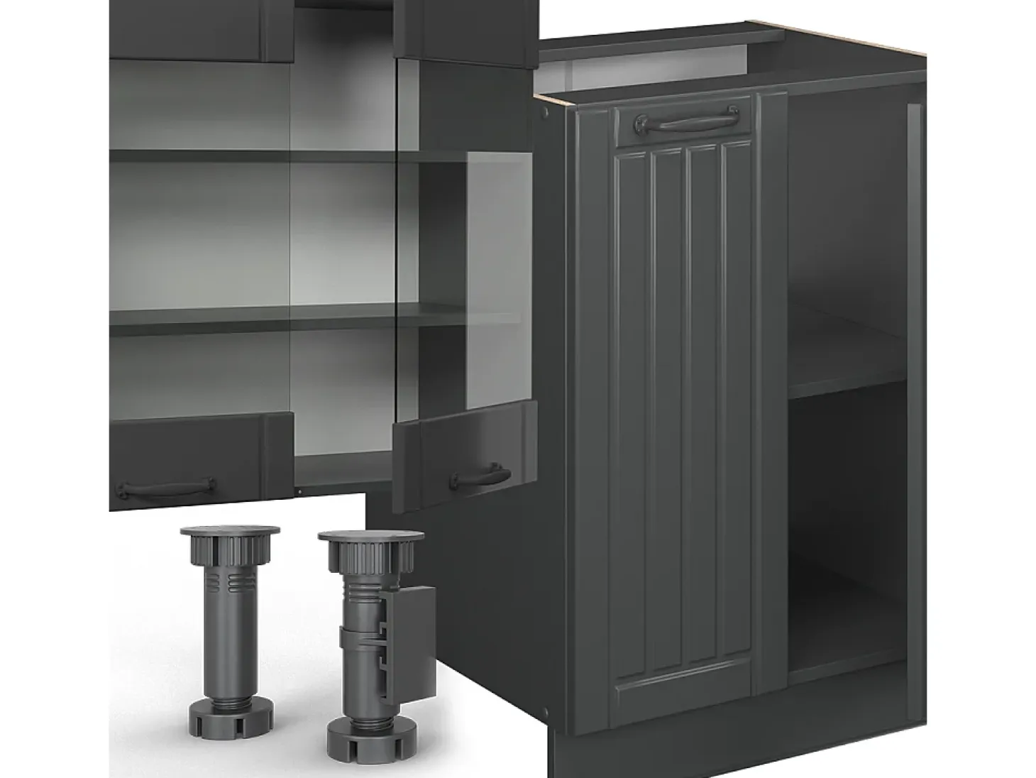 Mueble de cocina gris oscuro 300x60x81.6 fame-line