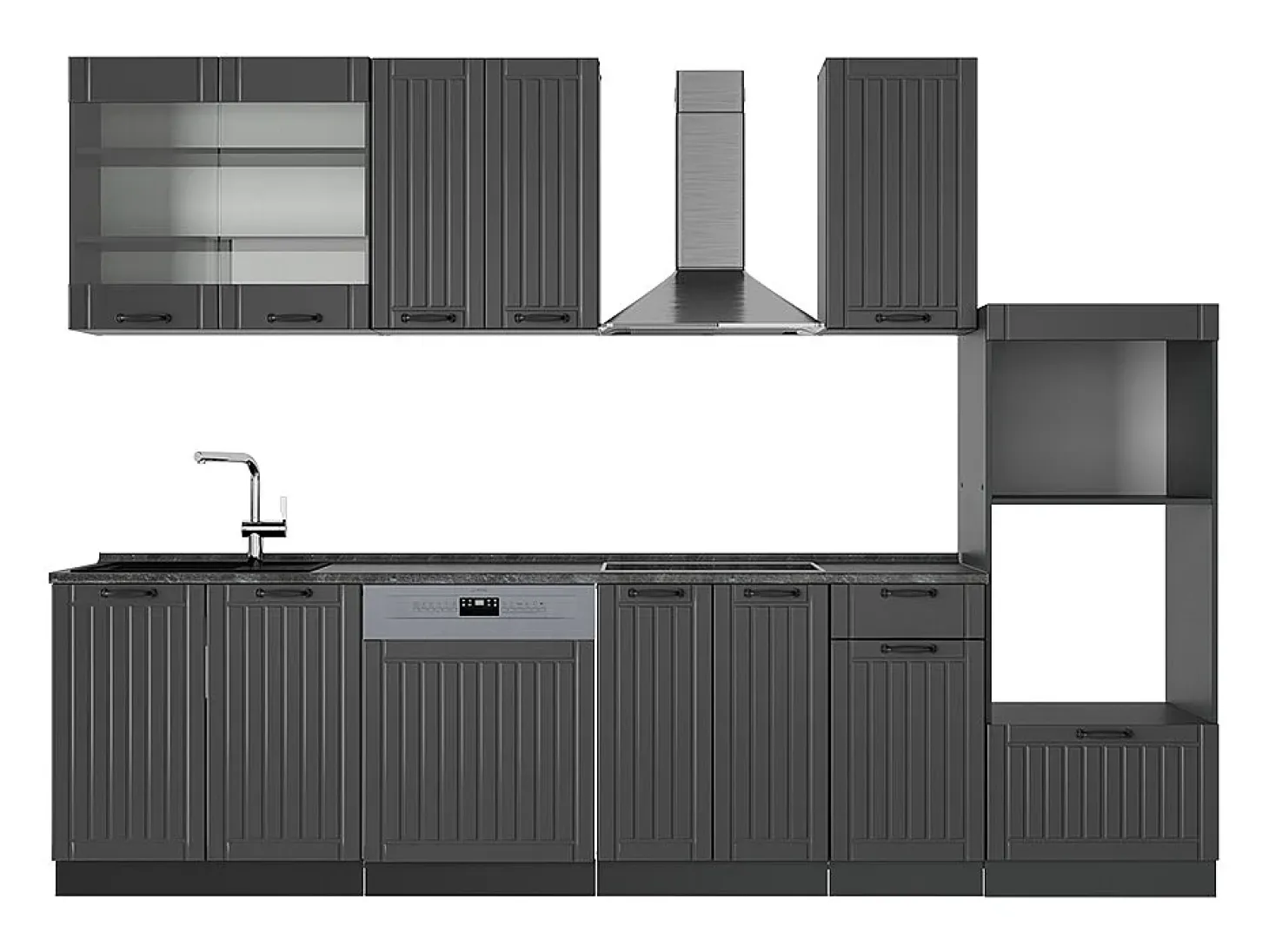 Mueble de cocina gris oscuro 300x46x81.6 fame-line