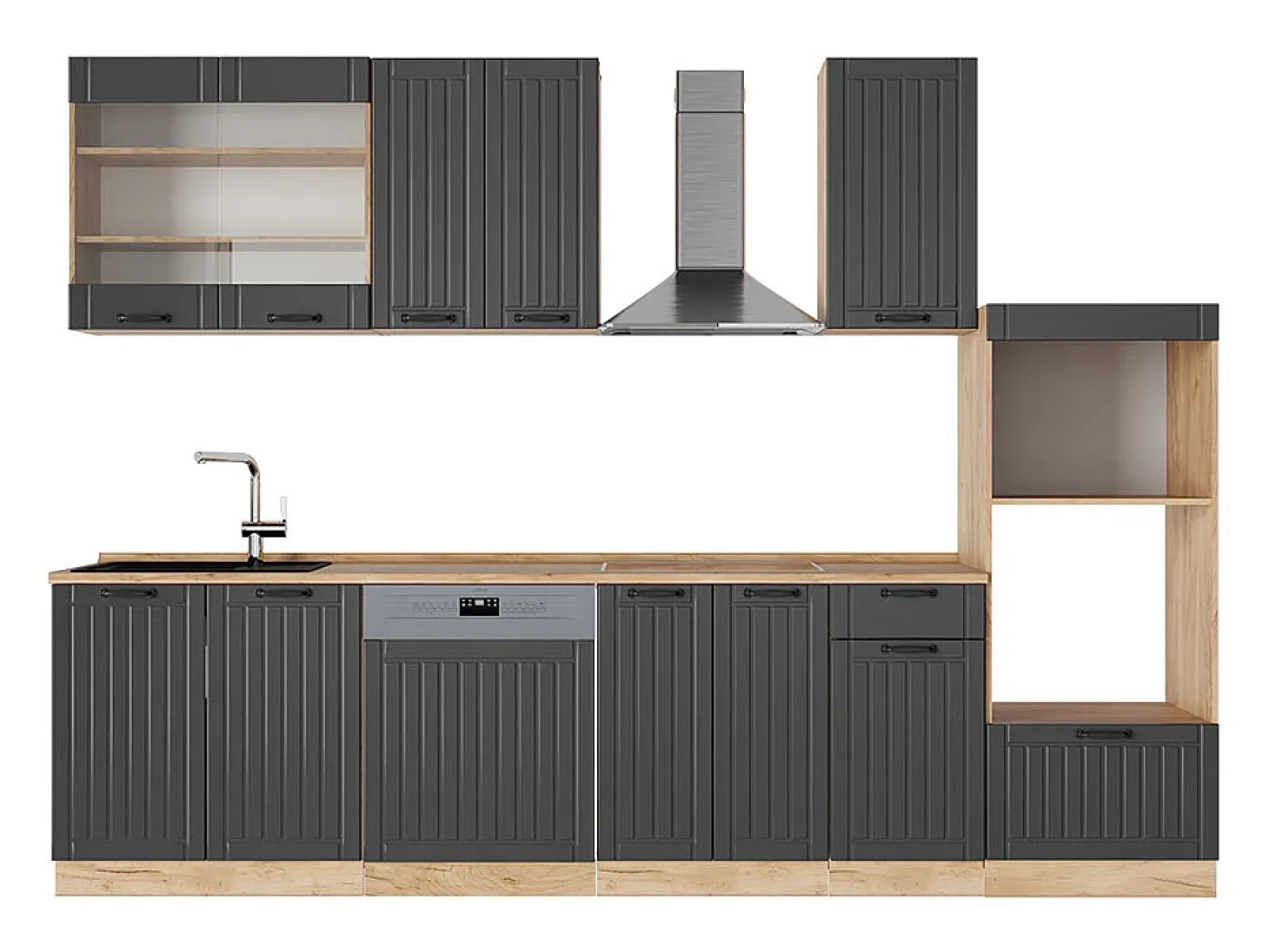 Mueble de cocina gris oscuro 300x60x81.6 fame-line