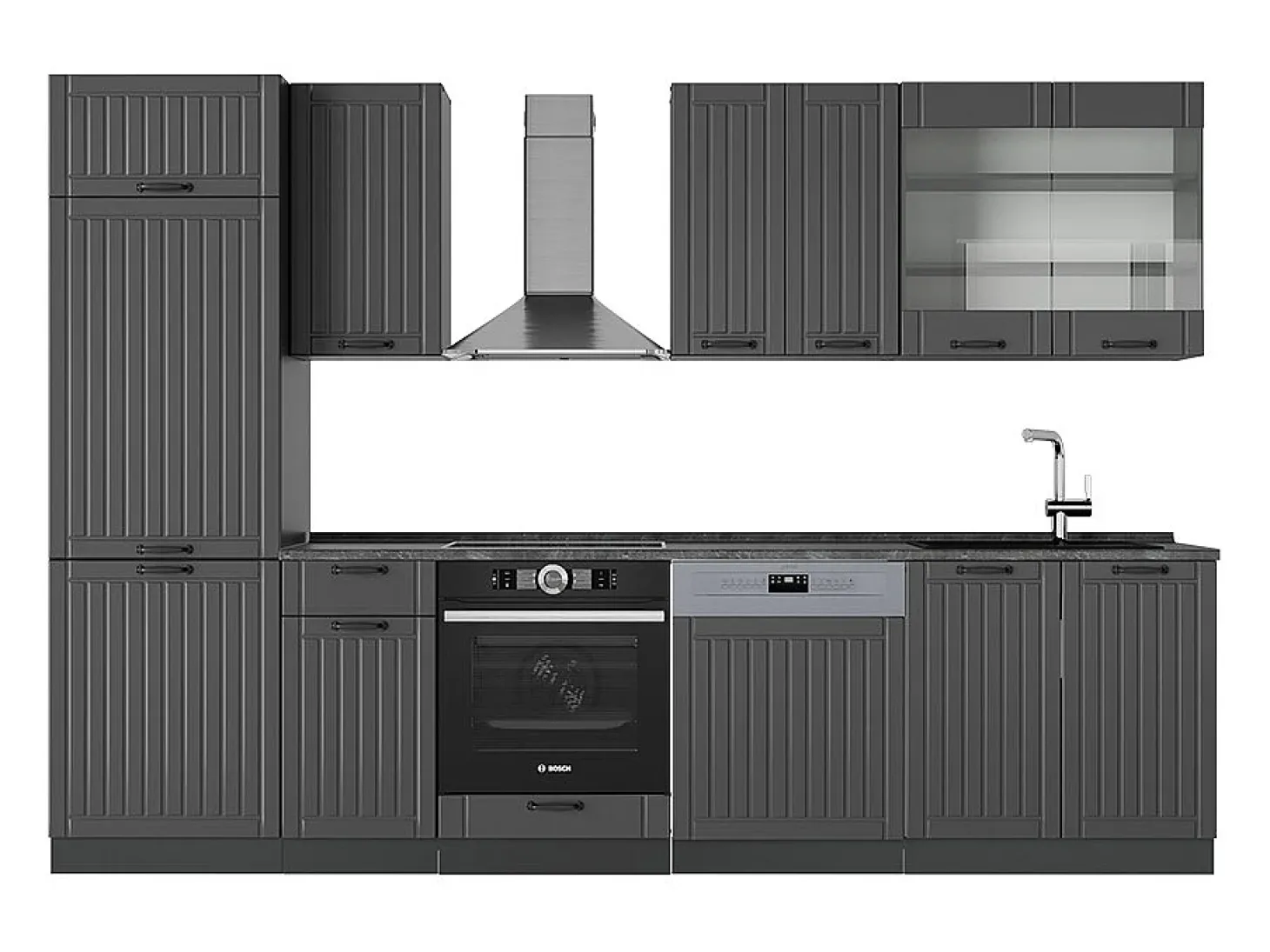 Mueble de cocina gris oscuro 300x60x81.6 fame-line