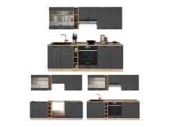 Mueble de cocina gris oscuro 235x60x81.6 fame-line