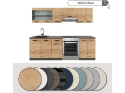 Mueble de cocina gris 240x60x81.6 r-line