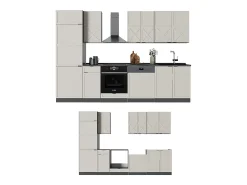 Mueble de cocina gris/beige/antracita 300x60x81.6 fame-line