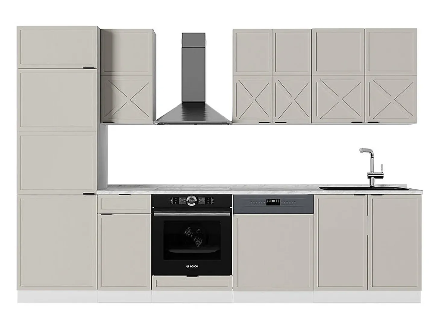 Mueble de cocina gris/beige/blanco 300x46x81.6 fame-line