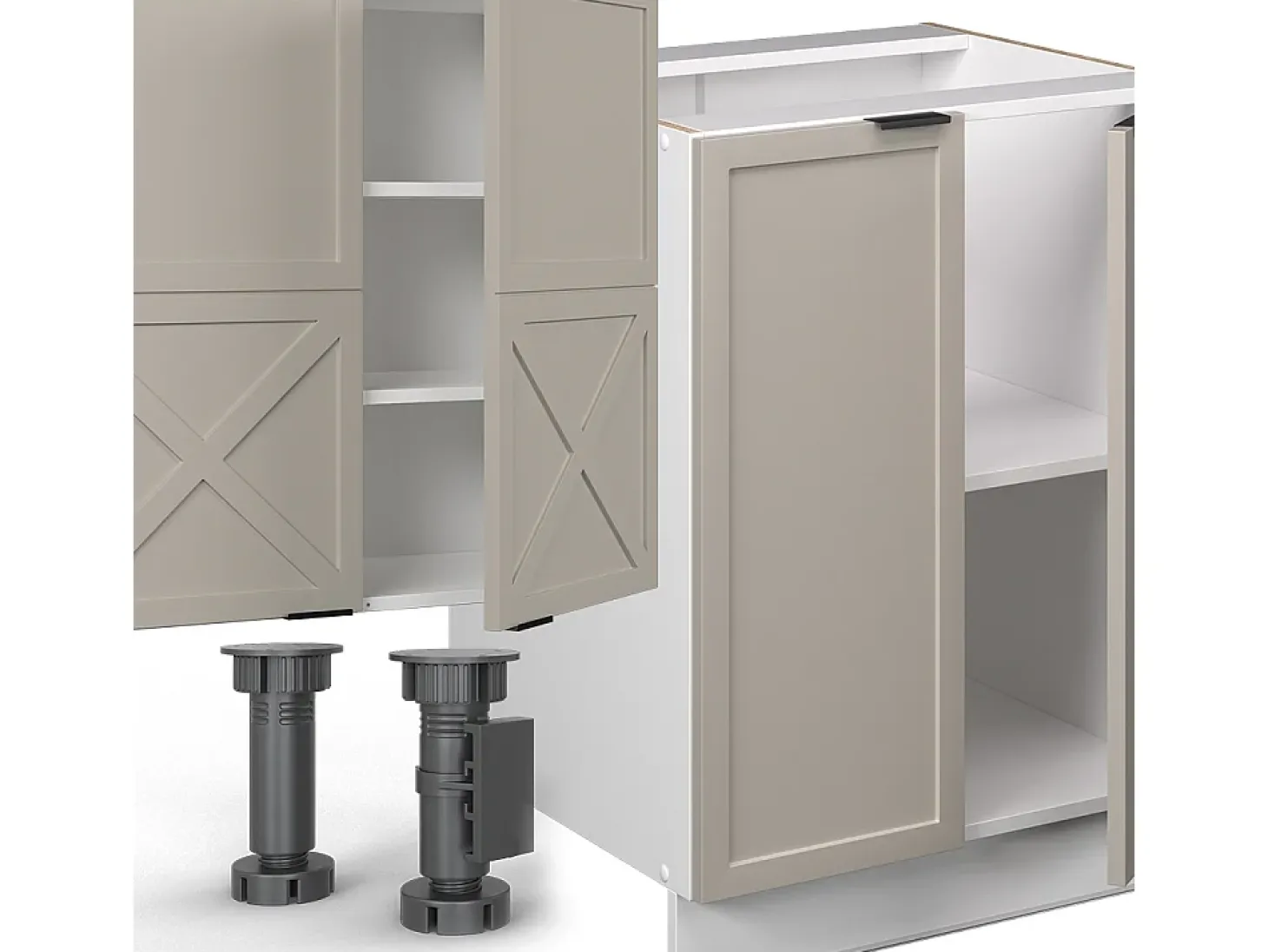 Mueble de cocina gris/beige/blanco 300x60x81.6 fame-line