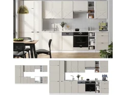 Mueble de cocina gris/beige/blanco 355x46x81.6 fame-line