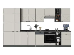 Mueble de cocina gris/beige/antracita 355x46x81.6 fame-line